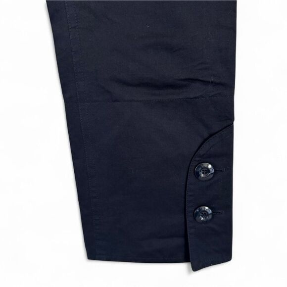 MARNI Navy Blue Cropped Cotton Linen Blend Trousers High Rise Size 42 US 6 - Picture 7 of 12